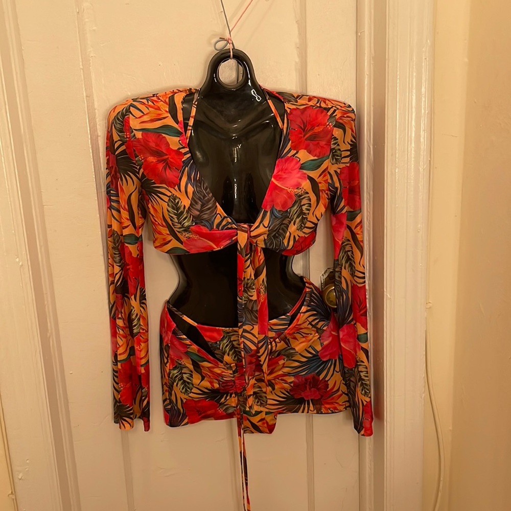 Tropical swim cover up